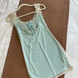 Kimchi Blue Light Green Chemise with Cream Accents